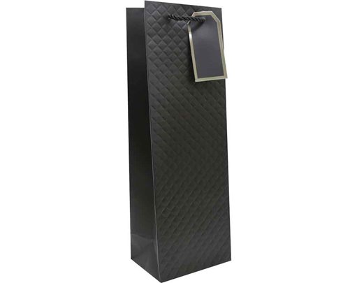 BLACK EMBOSSED BOTTLE BAG 15S