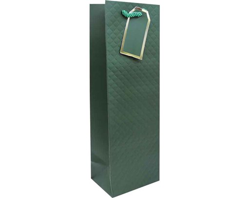 DARK GREEN EMBOSSED BOTTLE BAG 15S
