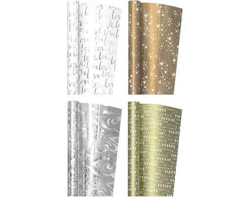 1.5m CELEBRATE FOIL ROLLWRAP 36S