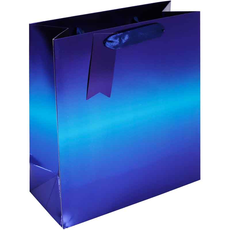 BLUE METALLIC MEDIUM GIFT BAG 6S