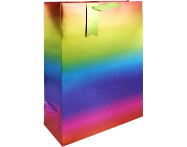 RAINBOW METALLIC XLG GIFT BAG 6S
