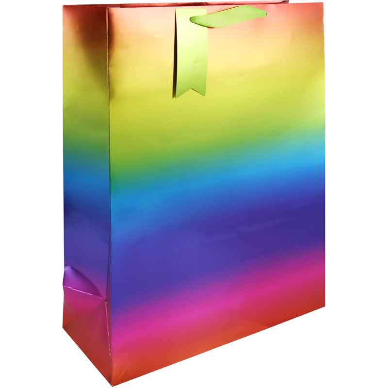 RAINBOW METALLIC XLG GIFT BAG 6S