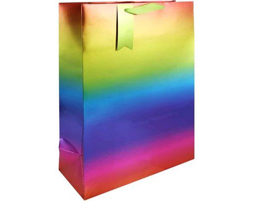 RAINBOW METALLIC XLG GIFT BAG 6S