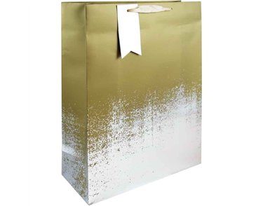 GOLD SILVER DISTRESSED XLG GIFT BAG 6S