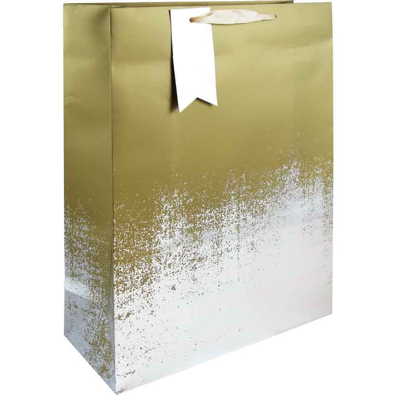 GOLD SILVER DISTRESSED XLG GIFT BAG 6S