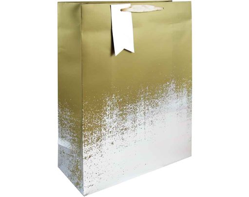 GOLD SILVER DISTRESSED XLG GIFT BAG 6S