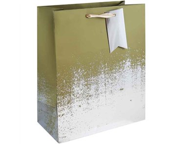 GOLD SILVER DISTRESSED LARGE GIFT BAG 6S