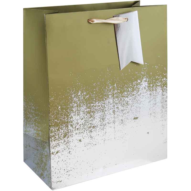 GOLD SILVER DISTRESSED LARGE GIFT BAG 6S