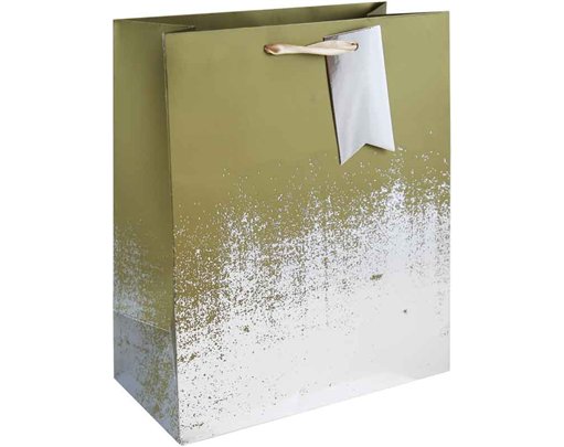 GOLD SILVER DISTRESSED LARGE GIFT BAG 6S