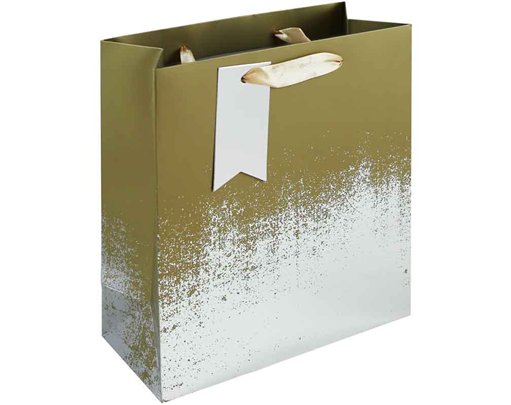 GOLD SILVER DISTRESSED MEDIUM GIFT BAG 6S