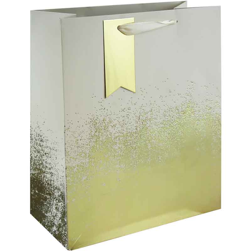 CREAM GOLD DISTRESSED LARGE GIFT BAG 6S