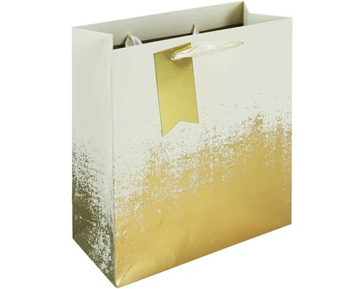 CREAM GOLD DISTRESSED MEDIUM GIFT BAG 6S