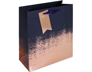 NAVY COPPER DISTRESSED MEDIUM GIFT BAG 6S
