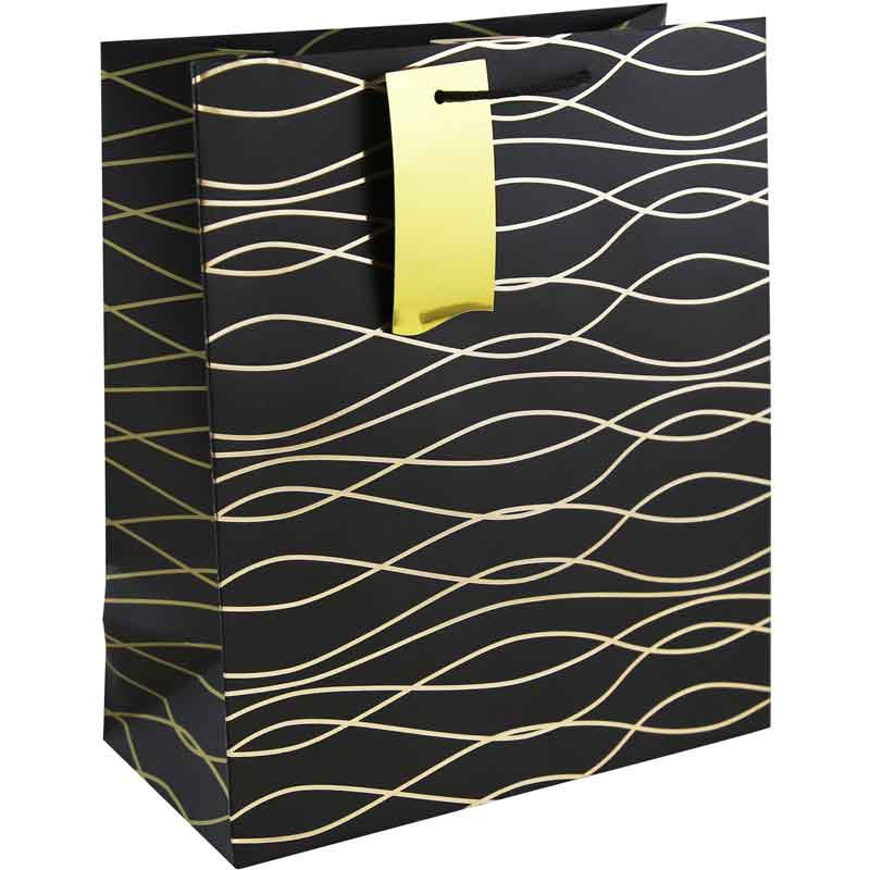 BLACK GEO LARGE GIFT BAG 6S