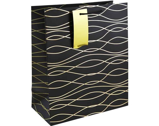 BLACK GEO LARGE GIFT BAG 6S