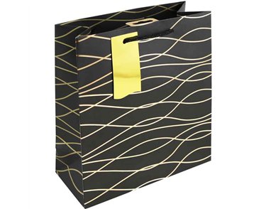 BLACK GEO MEDIUM GIFT BAG 6S