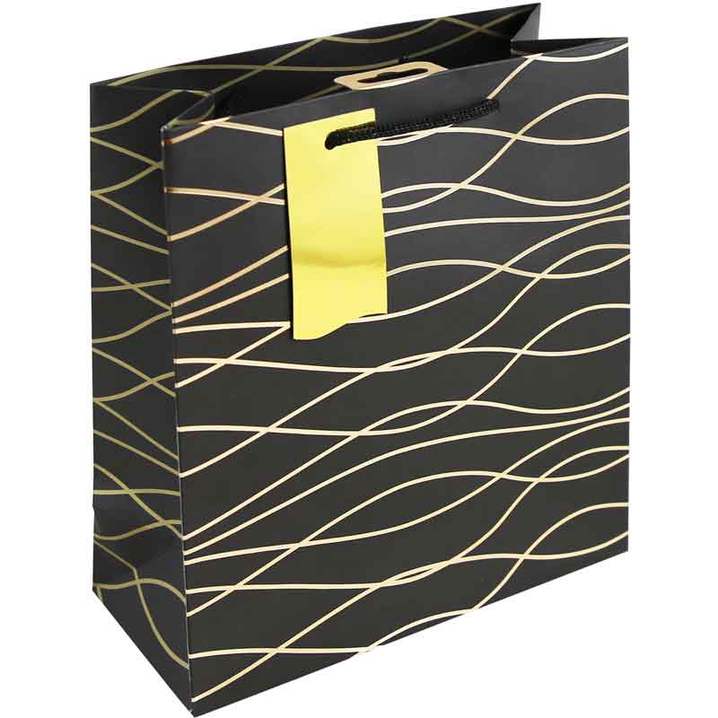 BLACK GEO MEDIUM GIFT BAG 6S