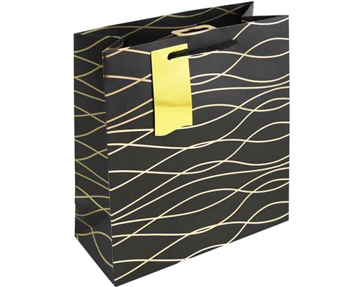 BLACK GEO MEDIUM GIFT BAG 6S