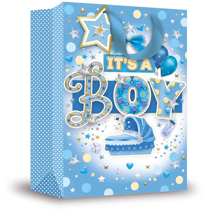 BABY BOY TRAD XLG GIFT BAG 6S
