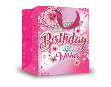 BIRTHDAY FEMALE TRAD LARGE GIFT BAG 6S