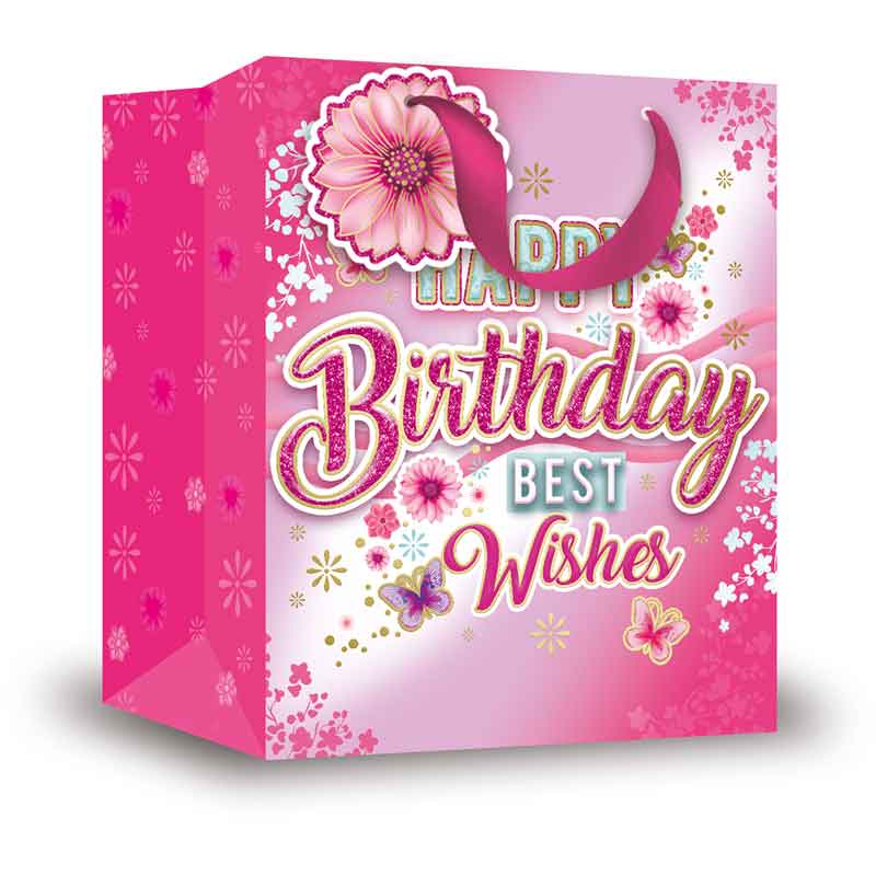 BIRTHDAY FEMALE TRAD LARGE GIFT BAG 6S