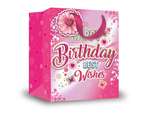 BIRTHDAY FEMALE TRAD LARGE GIFT BAG 6S