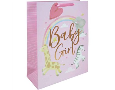 BABY GIRL ANIMALS XLG GIFT BAG 6S