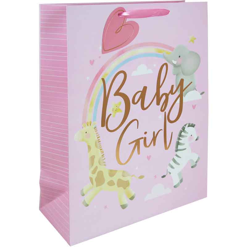 BABY GIRL ANIMALS XLG GIFT BAG 6S