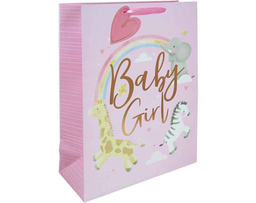 BABY GIRL ANIMALS XLG GIFT BAG 6S