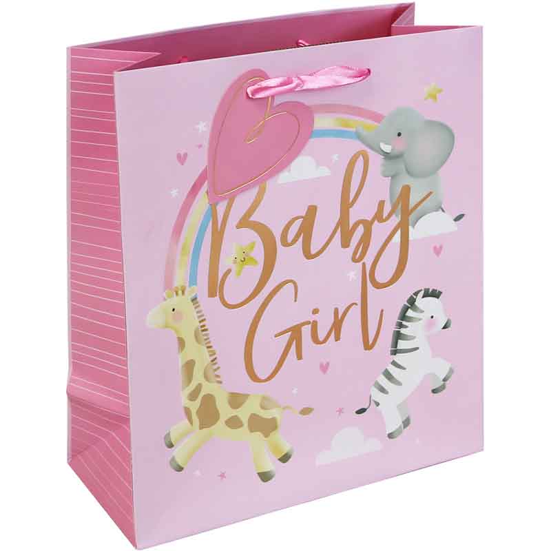 BABY GIRL ANIMALS MEDIUM GIFT BAG 6S
