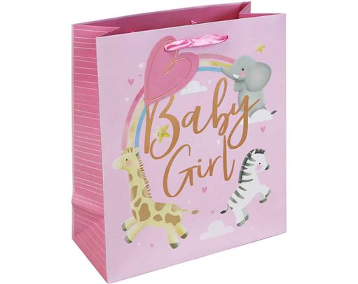 BABY GIRL ANIMALS MEDIUM GIFT BAG 6S