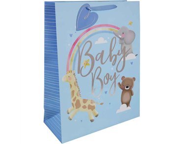 BABY BOY ANIMALS XLG GIFT BAG 6S