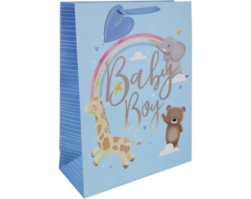 BABY BOY ANIMALS XLG GIFT BAG 6S