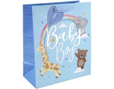 BABY BOY ANIMALS LARGE GIFT BAG 6S