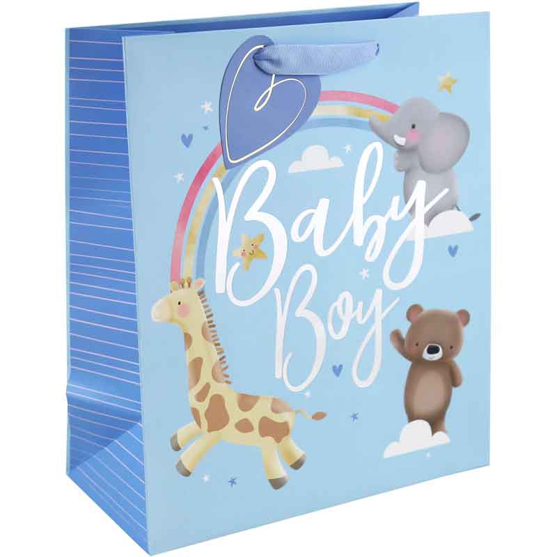 BABY BOY ANIMALS LARGE GIFT BAG 6S
