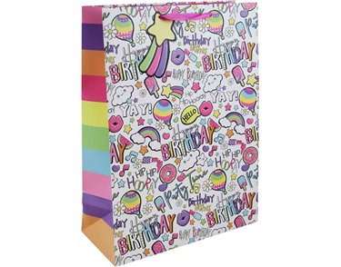 GIRLY TEXT XLG GIFT BAG 6S