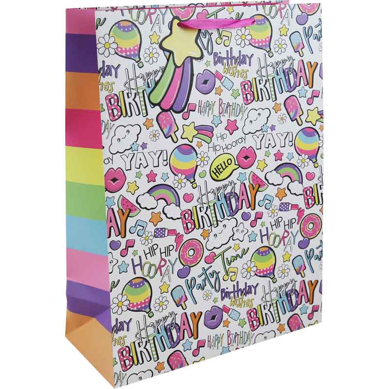 GIRLY TEXT XLG GIFT BAG 6S