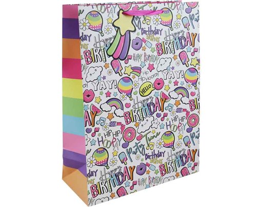 GIRLY TEXT XLG GIFT BAG 6S