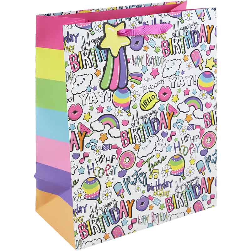 GIRLY TEXT LARGE GIFT BAG 6S