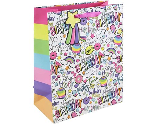 GIRLY TEXT LARGE GIFT BAG 6S