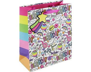 GIRLY TEXT MEDIUM GIFT BAG 6S