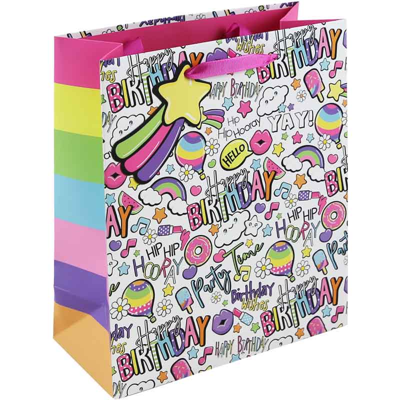 GIRLY TEXT MEDIUM GIFT BAG 6S