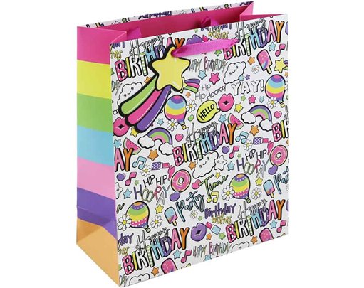 GIRLY TEXT MEDIUM GIFT BAG 6S