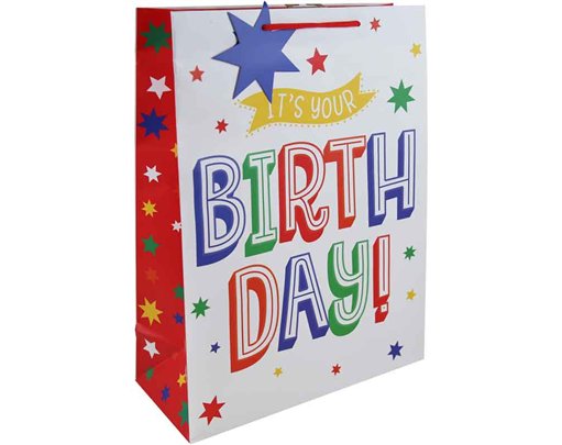 HAPPY BIRTHDAY TEXT XLG GIFT BAG 6S
