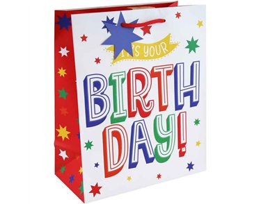 HAPPY BIRTHDAY TEXT LARGE GIFT BAG 6S