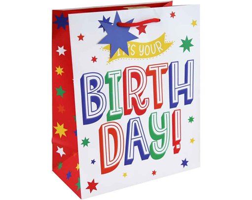 HAPPY BIRTHDAY TEXT LARGE GIFT BAG 6S