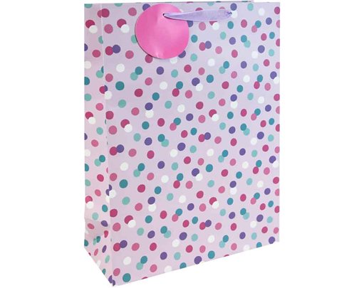 FEMALE SPOTS XLG WIDE GUSSET GIFT BAG 6S