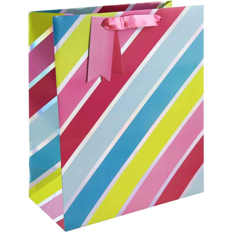 HOLO STRIPES LARGE GIFT BAG 6S