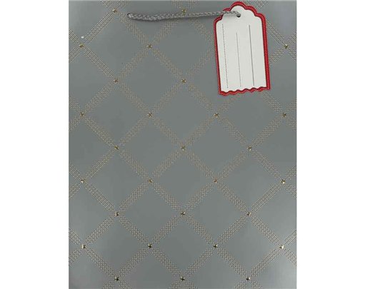 SILVER EMBOSSED LARGE GIFT BAG 6S