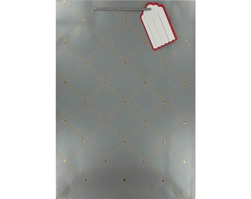 SILVER EMBOSSED XLG GIFT BAG 6S